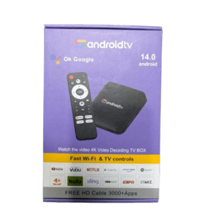 Android TV Box Android 14 | 8GB RAM 128GB ROM | 4K UHD Streaming Media Player | Amlogic S905L3 | Wi-Fi | Voice Remote