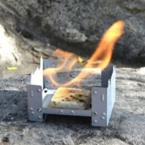 Foldable Card Type Solid Fuel Stove with 1 Pack Free Hexamine Fuel