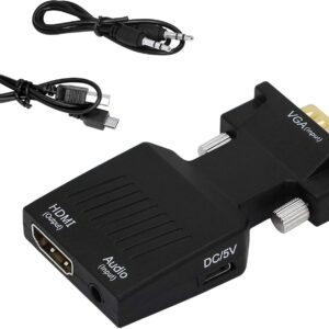 VGA to HDMI Adapter with Audio – 1080p Converter for PC, Laptop, Projector, Monitor