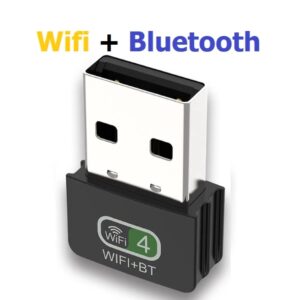 Wifi + Bluetooth 2 in 1 Network Adapter - 150mbps Dual Band Wireless Pc Adapter Wireless USB Bt WiFi 2 in 1 2.4g Wireless WiFi Bluetooth LV-UW06BT Dongle for PC Laptop Desktop