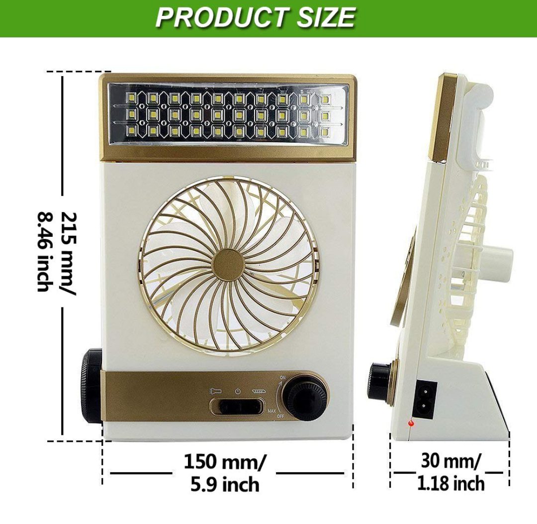 Rechargeable Fan - Multifunctional Four-In-One Solar Fan With Lamp Flashlight Function,CN Plug and Solar Charging - Image 5