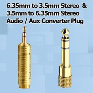 Stereo Audio Jack Converte 6.35mm to 3.5mm Stereo & 3.5mm to 6.35mm Stereo Audio / Aux Converter plug