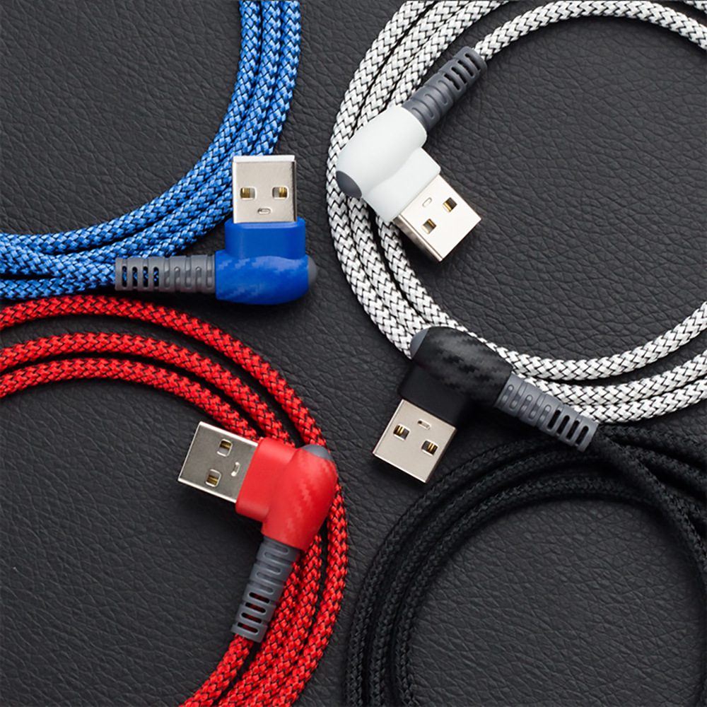 Durable 3A fast charging 90 degrees elbow charcoal pattern Charging Cable - Image 5