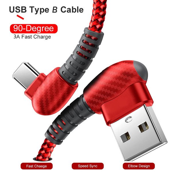 Durable 3A fast charging 90 degrees elbow charcoal pattern Charging Cable - Image 7