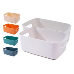Plastic Baskets for Bathroom, Kitchen and Office Storage - Sleek Modern Design Box for Home Storage and Organisation