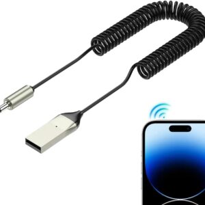 Wireless Aux Receiver - Metal Automotive Receiver - Metal Aux Input High-Pitched Car Adapter, Wireless 5.2 Receiver for Audio Streaming, Music Microphone